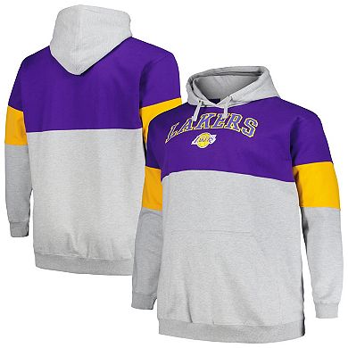 Men's Fanatics Branded Purple/Gold Los Angeles Lakers Big & Tall Pullover Hoodie