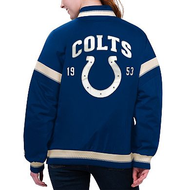 Women's Starter Royal Indianapolis Colts Tournament Full-Snap Varsity Jacket