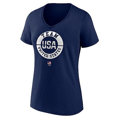 Women's Fanatics Branded Navy Team USA V-Neck T-Shirt