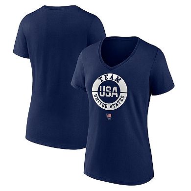 Women's Fanatics Branded Navy Team USA V-Neck T-Shirt