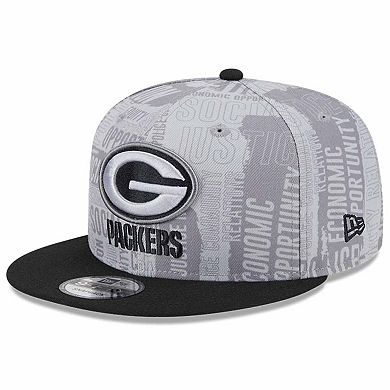 Men's New Era  Gray/Black Green Bay Packers 2023 Inspire Change 9FIFTY Snapback Hat