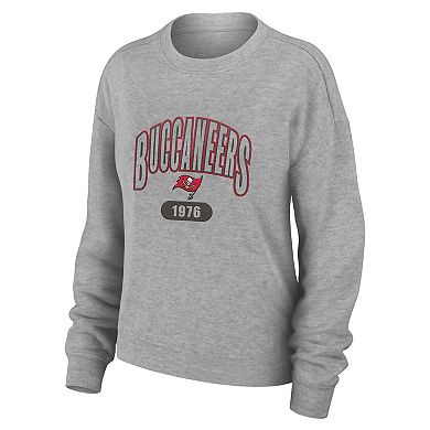 Women's WEAR by Erin Andrews Heather Gray Tampa Bay Buccaneers Knit Long Sleeve Tri-Blend T-Shirt & Pants Sleep Set