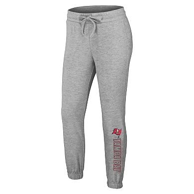 Women's WEAR by Erin Andrews Heather Gray Tampa Bay Buccaneers Knit Long Sleeve Tri-Blend T-Shirt & Pants Sleep Set