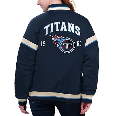 Women's Starter Navy Tennessee Titans Tournament Full-Snap Varsity Jacket