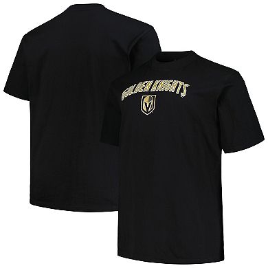 Men's Profile Black Vegas Golden Knights Big & Tall Arch Over Logo T-Shirt