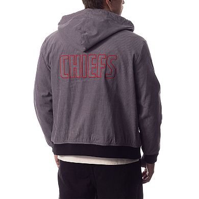 Unisex The Wild Collective Gray Kansas City Chiefs Corduroy Full-Zip Bomber Hoodie Jacket