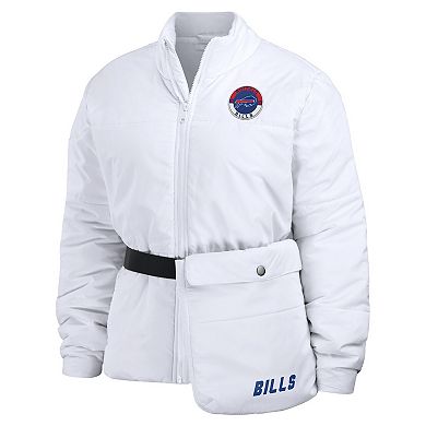 Women's WEAR by Erin Andrews  White Buffalo Bills Packaway Full-Zip Puffer Jacket