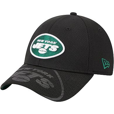 Men's New Era Black New York Jets Top Visor 9FORTY Adjustable Hat