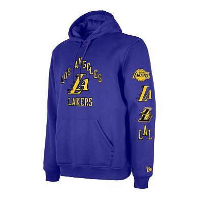 Men's New Era Purple Los Angeles Lakers 2023/24 City Edition Big & Tall Pullover Hoodie