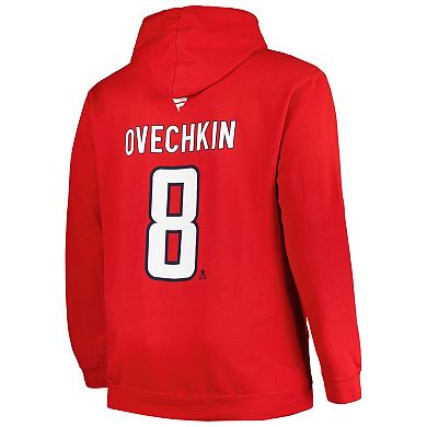 Men's Profile Alexander Ovechkin Red Washington Capitals Big & Tall Name & Number Pullover Hoodie