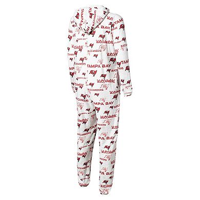 Men's Concepts Sport White Tampa Bay Buccaneers Allover Print Docket Union Full-Zip Hooded Pajama Suit