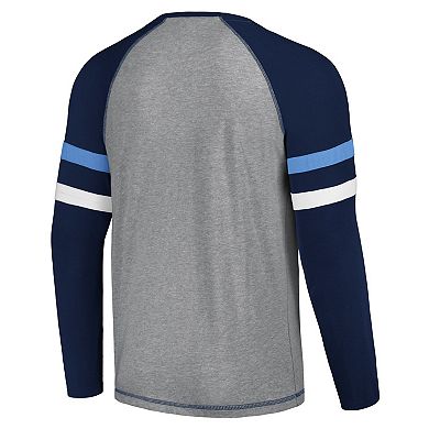 Men's Starter Gray/Navy Tennessee Titans Kickoff Raglan Long Sleeve T-Shirt