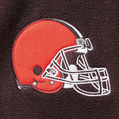Men's '47 Brown/Oatmeal Cleveland Browns Color Block Kodiak Half-Zip Jacket