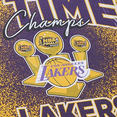 Men's Mitchell & Ness Gold Los Angeles Lakers Hardwood Classics 3X NBA Champions Champ City T-Shirt