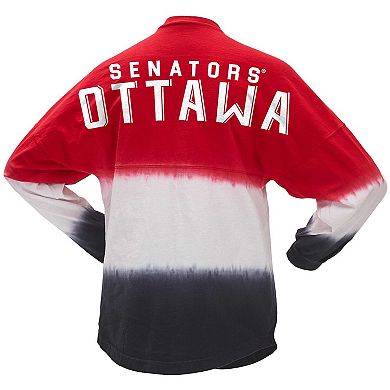 Women's Fanatics Branded Red/Black Ottawa Senators Ombre Long Sleeve T-Shirt