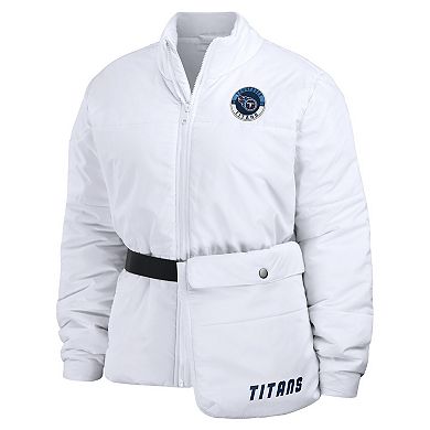 Women's WEAR by Erin Andrews  White Tennessee Titans Packaway Full-Zip Puffer Jacket