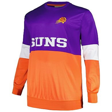 Men's Fanatics Branded Purple/Orange Phoenix Suns Big & Tall Split Pullover Sweatshirt