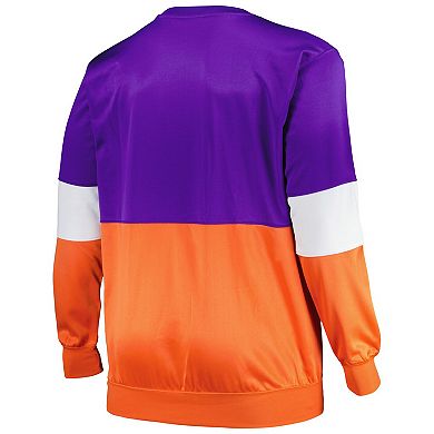 Men's Fanatics Branded Purple/Orange Phoenix Suns Big & Tall Split Pullover Sweatshirt
