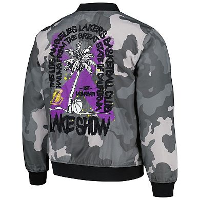 Unisex The Wild Collective Gray Los Angeles Lakers 2023/24 City Edition Camo Bomber Full-Zip Jacket