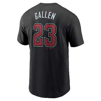 Men's Nike Zac Gallen Black Arizona Diamondbacks 2024 Fuse Name & Number T-Shirt