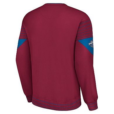 Men's Starter  Burgundy Colorado Avalanche Faceoff Pullover Sweatshirt