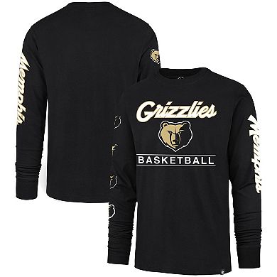 Men's '47 Black Memphis Grizzlies 2023/24 City Edition Triplet Franklin Long Sleeve T-Shirt