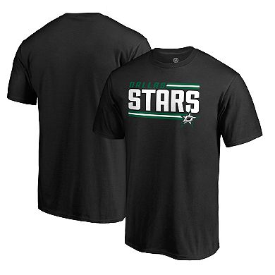 Men's Fanatics Branded Black Dallas Stars Iconic Collection On Side Stripe T-Shirt