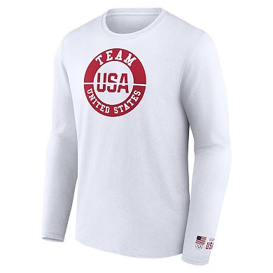 Men's Fanatics Branded White Team USA Logo Unity Emblem Long Sleeve T-Shirt