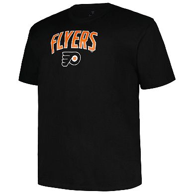 Men's Profile Black Philadelphia Flyers Big & Tall Arch Over Logo T-Shirt