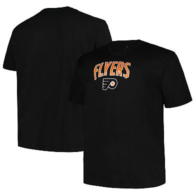 Men's Profile Black Philadelphia Flyers Big & Tall Arch Over Logo T-Shirt