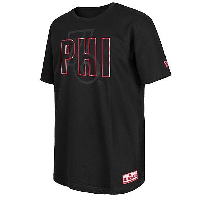 Men's New Era Black Philadelphia 76ers 2023/24 City Edition Elite Pack T-Shirt