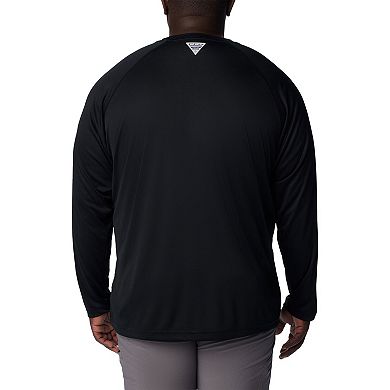 Men's Columbia  Black Ohio State Buckeyes Big & Tall Terminal Tackle Omni-Shade Raglan Long Sleeve T-Shirt
