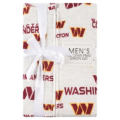 Men's Concepts Sport White Washington Commanders Allover Print Docket Union Full-Zip Hooded Pajama Suit