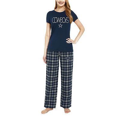 Women's Concepts Sport Navy/Gray Dallas Cowboys Arctic T-Shirt & Flannel Pants Sleep Set