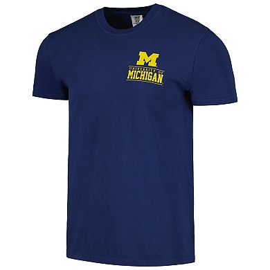 Men's Navy Michigan Wolverines Campus Badge Comfort Colors T-Shirt
