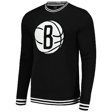 Men's Stadium Essentials Black Brooklyn Nets Club Level Pullover Sweatshirt