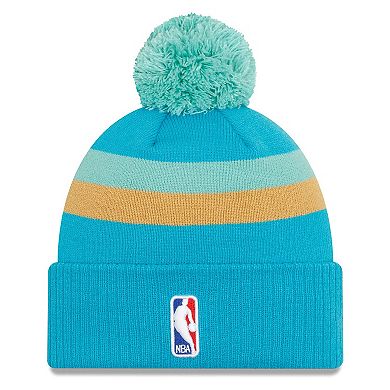 Men's New Era  Turquoise Charlotte Hornets 2023/24 City Edition Cuffed Pom Knit Hat