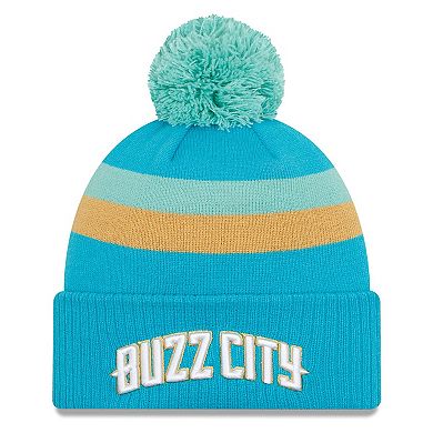 Men's New Era  Turquoise Charlotte Hornets 2023/24 City Edition Cuffed Pom Knit Hat