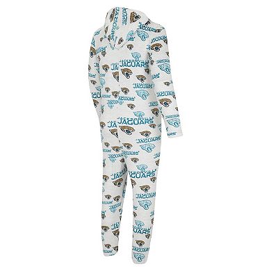 Men's Concepts Sport White Jacksonville Jaguars Allover Print Docket Union Full-Zip Hooded Pajama Suit
