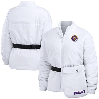 Women's WEAR by Erin Andrews  White Minnesota Vikings Packaway Full-Zip Puffer Jacket