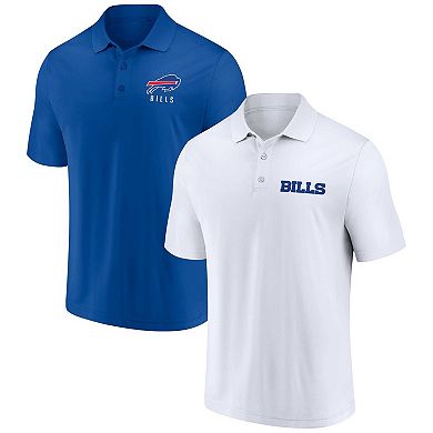 Men's Fanatics Branded White/Royal Buffalo Bills Lockup Two-Pack Polo Set