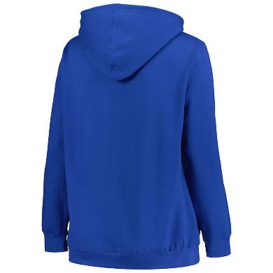 Women's Profile Blue Tampa Bay Lightning Plus Size Arch Over Logo Pullover Hoodie