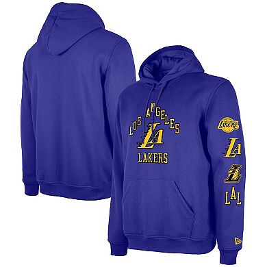 Men's New Era Purple Los Angeles Lakers Big & Tall 2023/24 City Edition Jersey Pullover Hoodie