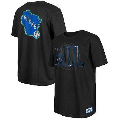 Men's New Era Black Milwaukee Bucks 2023/24 City Edition Elite Pack T-Shirt