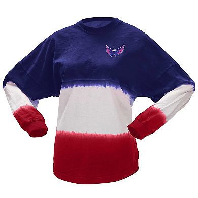 Women's Fanatics Branded Navy/Red Washington Capitals Ombre Long Sleeve T-Shirt