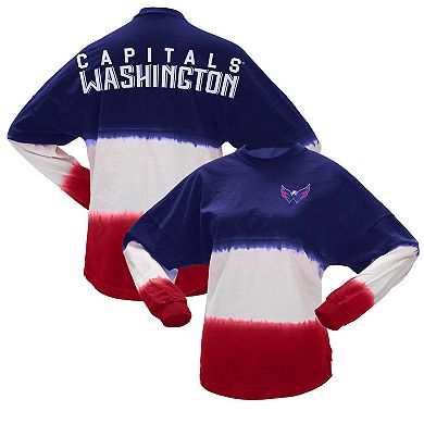 Women's Fanatics Branded Navy/Red Washington Capitals Ombre Long Sleeve T-Shirt