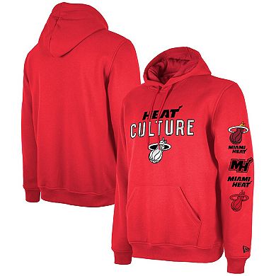 Men's New Era Red Miami Heat 2023/24 City Edition Big & Tall Pullover Hoodie