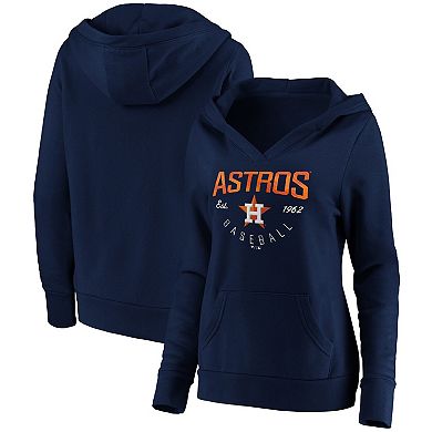 Women's Fanatics Branded Navy Houston Astros Core Live For It V-Neck Pullover Hoodie