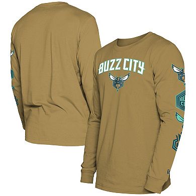 Men's New Era Tan Charlotte Hornets 2023/24 City Edition Long Sleeve T-Shirt