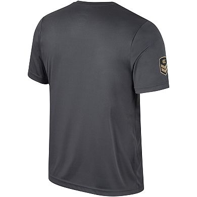 Men's Colosseum Charcoal Nebraska Huskers OHT Military Appreciation  T-Shirt